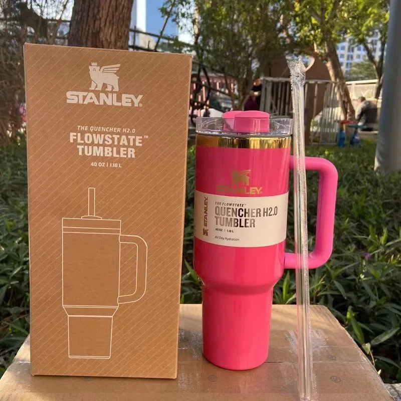 Stanley com Alça, Tampa de Canudo em Aço Inoxidável, 30oz/40oz