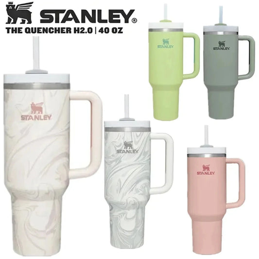 Stanley com Alça, Tampa de Canudo em Aço Inoxidável, 30oz/40oz